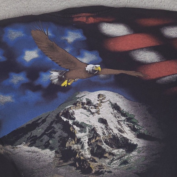 Liquid Blue American Bald Eagle USA T-Shirt Large 2006 Double Sided Patriotic - Picture 6 of 10